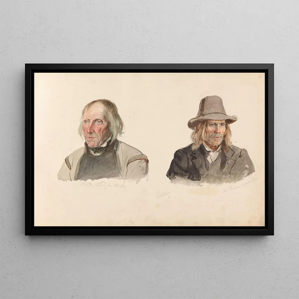 Knut Anundsen Holten Mo Ola Tovsen Kvsloa Eidsborg - Adolph Tidemand — ingelijst kunstwerk aan de muur