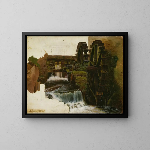 Ruisseau de moulin - Adolph Tidemand — ingelijst kunstwerk aan de muur