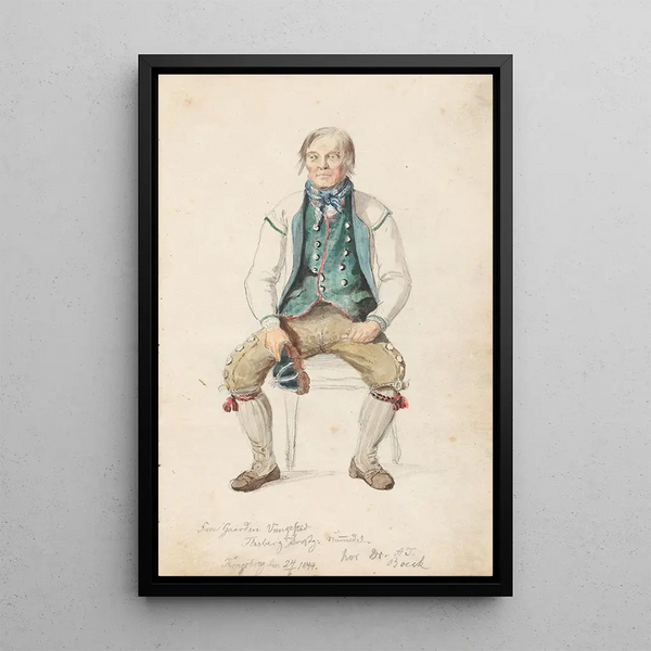 Niri Knutson Vangestad Flesberg - Adolph Tidemand — ingelijst kunstwerk aan de muur