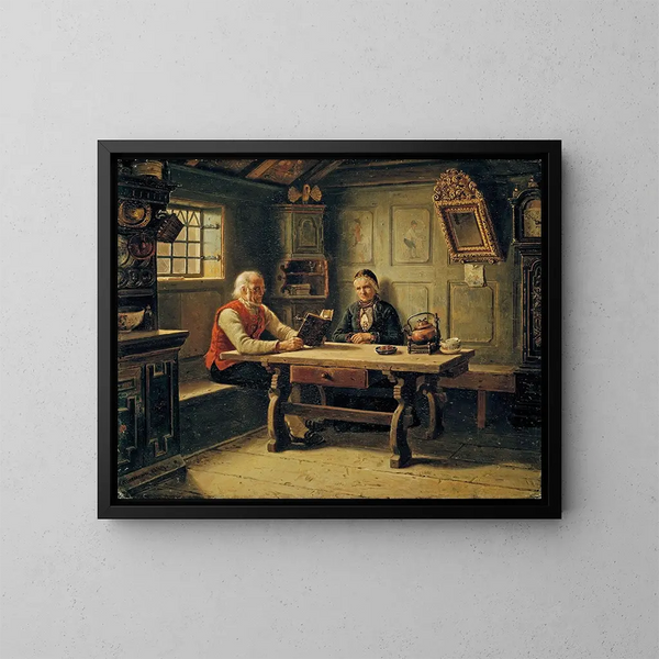 Ouderdom en eenzaamheid - Adolph Tidemand — ingelijst kunstwerk aan de muur