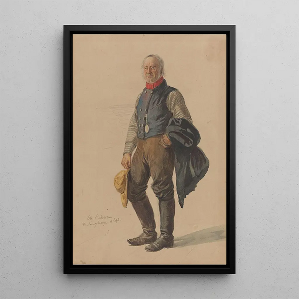 Ole Endresen Nevlunghavn - Adolph Tidemand — ingelijst kunstwerk aan de muur