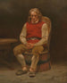 Studie van de zittende boer voor Haugianerne - Adolph Tidemand — weergave van het kunstwerk