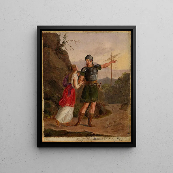Schets voor De Vertrek van Fridtjof - Adolph Tidemand — ingelijst kunstwerk aan de muur