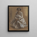 The Artist's Sister Emilie - Adolph von Menzel — framed artwork on a wall
