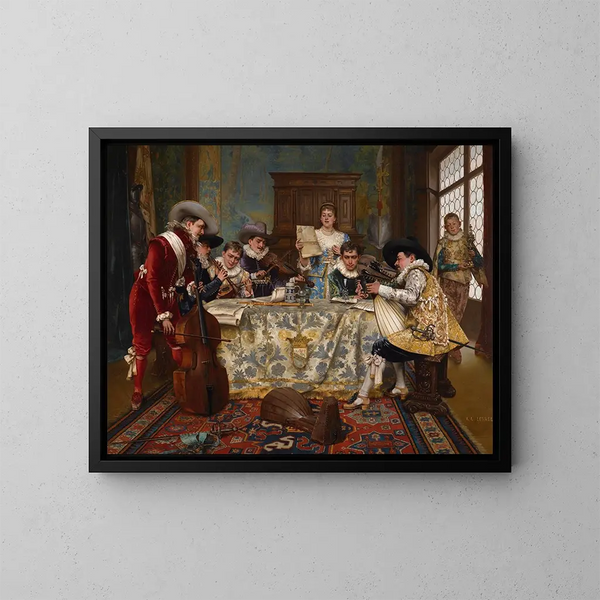 Het recital van oefening - Adolphe Alexandre Lesrel — ingelijst kunstwerk aan de muur