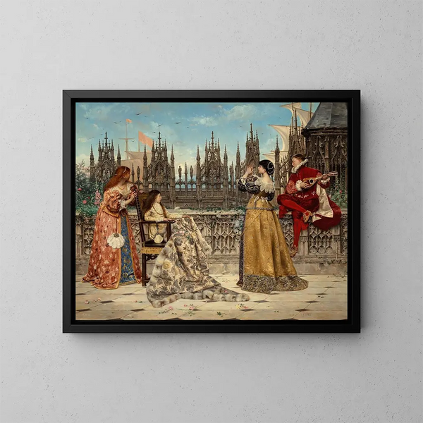 De terugkeer van de vloot - Adolphe Alexandre Lesrel — ingelijst kunstwerk aan de muur