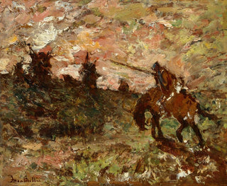 Adolphe Monticelli - Don Quixote tilting at the windmills.webp
