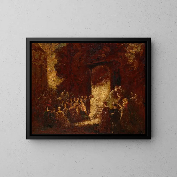 Middagfeest - Adolphe Monticelli — ingelijst kunstwerk aan de muur