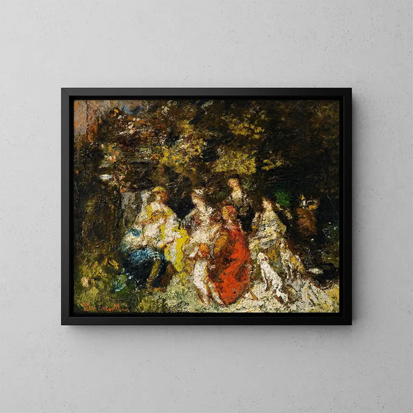 Le Décaméron - Adolphe Monticelli — ingelijst kunstwerk aan de muur