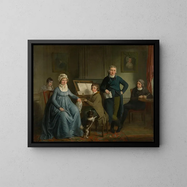 Familie van musici - Adriaan de Lelie — ingelijst kunstwerk aan de muur