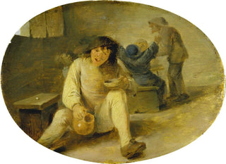 Drunken Peasant - Adriaen Brouwer — weergave van het kunstwerk