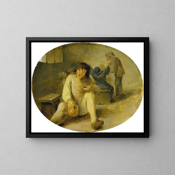 Drunken Peasant - Adriaen Brouwer — ingelijst kunstwerk aan de muur
