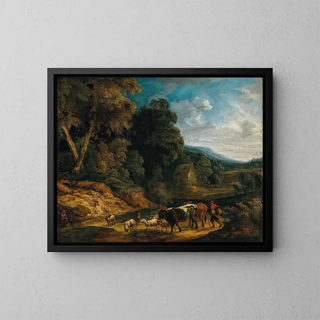 Adriaen Frans Boudewijns - A southern landscape with herdsmen and their flock.webp