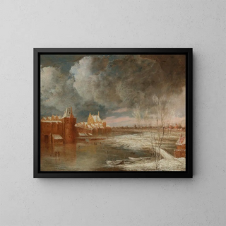 Adriaen Jansz van Nuys - Winter landscape near Rotterdam with the Hofpoort and the old Delftsche Poort.webp