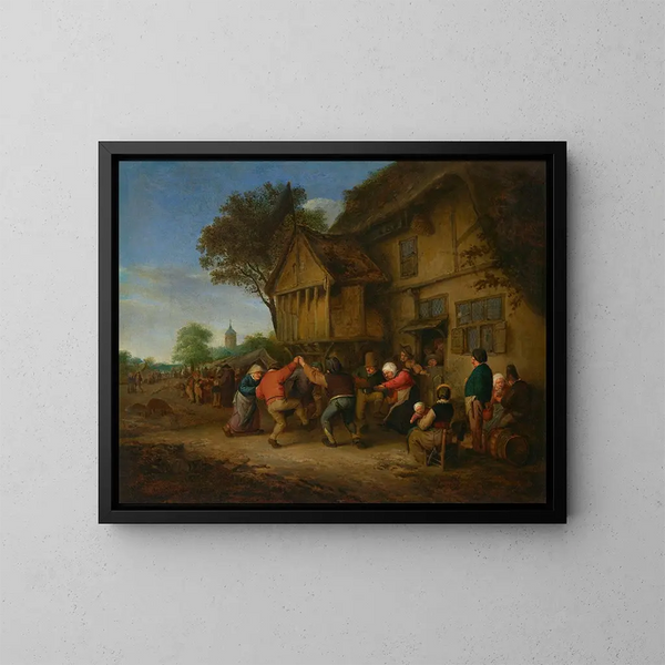 Een kermis - Adriaen van Ostade — ingelijst kunstwerk aan de muur