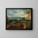Een uitgestrekt golvend landschap met een rivier - Adriaen van Stalbemt — ingelijst kunstwerk aan de muur