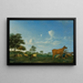 Een koe, schapen en geiten op een weide met een slapende herder - Adriaen van de Velde — ingelijst kunstwerk aan de muur