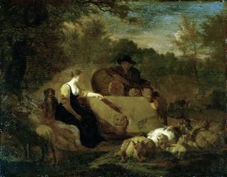 Adriaen van de Velde - Shepherd and Shepherdess with their Flock at a Well.webp