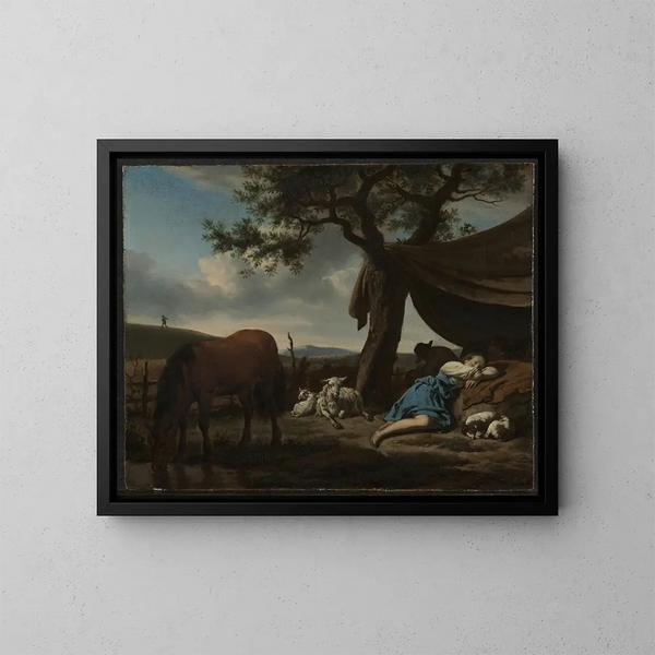 van Bergers endormis - Adriaen van de Velde — ingelijst kunstwerk aan de muur