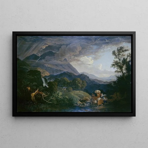 Adrian Ludwig Richter - Thunderstrom over Monte Scalambra near Olevano in the Sabine Mountains.webp