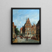 a view of the town hall of Oudewater - Adrianus Eversen — framed artwork on a wall