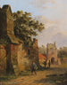 Figuren op een muur in de stad - Adrianus Eversen — weergave van het kunstwerk