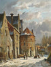 Characters in a Dutch Street in Winter - Adrianus Eversen — artwork view