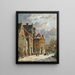 Characters in a Dutch Street in Winter - Adrianus Eversen — framed artwork on a wall