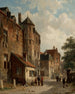 a sunny Dutch street scene - Adrianus Eversen — artwork view