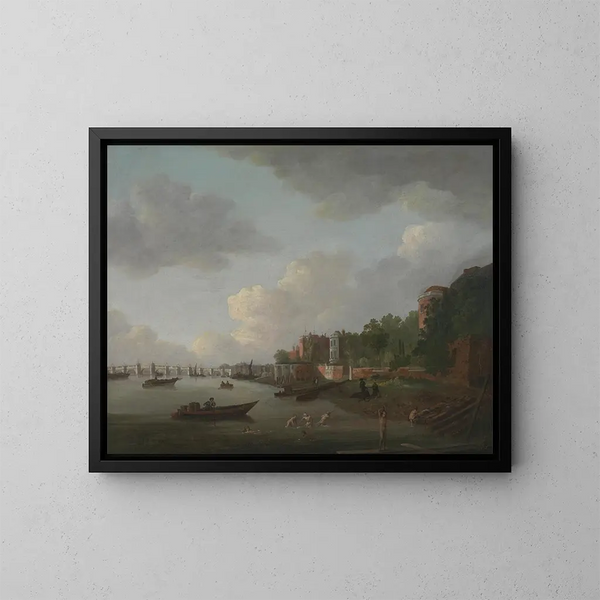 Een denkbeeldig uitzicht op de Westminster-brug - Adrien Leprieur — ingelijst kunstwerk aan de muur