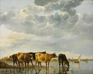 Koeien in een rivier - Aelbert Cuyp — weergave van het kunstwerk