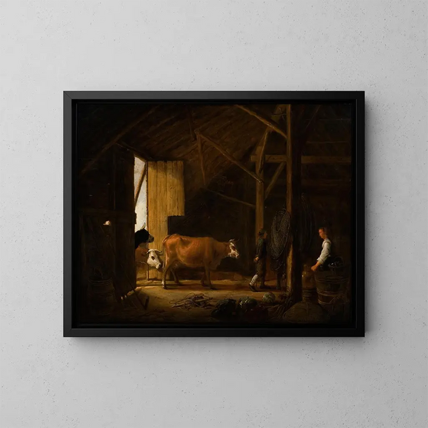 Binnenkant van een schuur - Aelbert Cuyp — ingelijst kunstwerk aan de muur