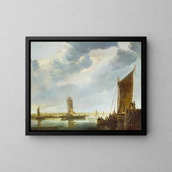 Le bac - Aelbert Cuyp — ingelijst kunstwerk aan de muur