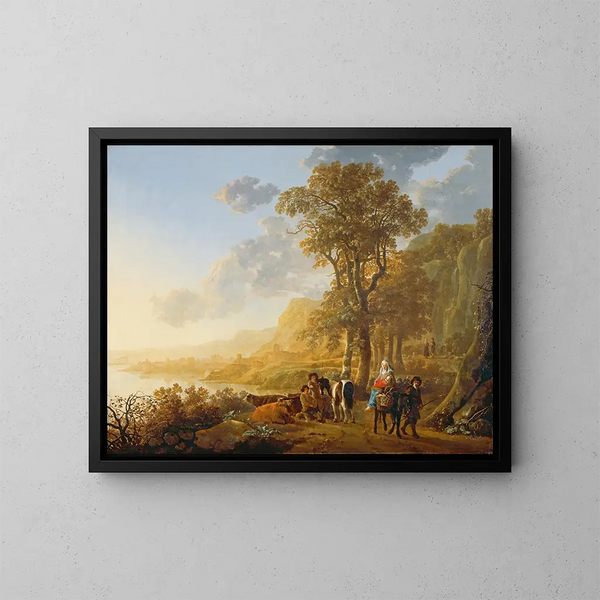 De Vlucht naar Egypte - Aelbert Cuyp — ingelijst kunstwerk aan de muur