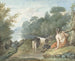van Bergère avec des chèvres dans un paysage avec un lac - Aert Schouman — weergave van het kunstwerk
