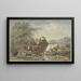 van Bergers traversant l'eau avec une charrette, à droite une bergère se lave les pieds près d'une vache blanche - Aert Schouman — ingelijst kunstwerk aan de muur