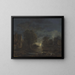 van een landschap in het maanlicht met een herberg aan de rand van een rivier - Aert van der Neer — ingelijst kunstwerk aan de muur
