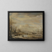 Rivière gelée avec un pont piétonnier - Aert van der Neer — ingelijst kunstwerk aan de muur