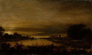 Aert van der Neer - Landscape with Canal at Dusk.webp