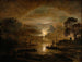 van de maanlicht op een Nederlandse rivier - Aert van der Neer — weergave van het kunstwerk