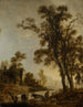 van rivierkant met vee - Aert van der Neer — weergave van het kunstwerk