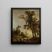 van rivierkant met vee - Aert van der Neer — ingelijst kunstwerk aan de muur