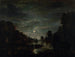 Landschap aan de rivier bij maanlicht - Aert van der Neer — weergave van het kunstwerk