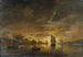 Landschap met schepen bij maanlichtopgang - Aert van der Neer — weergave van het kunstwerk