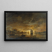 Landschap met schepen bij maanlichtopgang - Aert van der Neer — ingelijst kunstwerk aan de muur