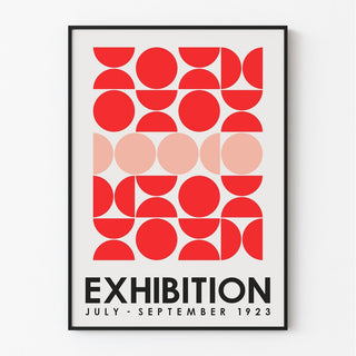 Affiche Bauhaus "Geometric Red 1923" - Motif Abstrait Rouge et Rose