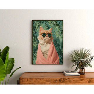 Affiche Chat Tropical