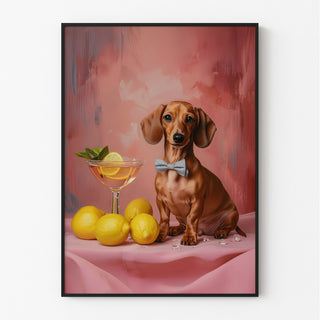 Affiche Chien et Cocktail