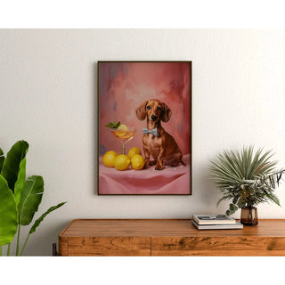 Affiche Chien et Cocktail