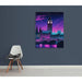 Poster Cyberpunk de Londres — gepresenteerd in een interieur